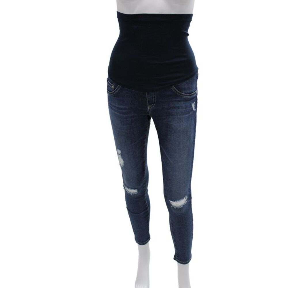 AG Adriano Goldschmied Womens Skinny Distressed Maternity Jeans Blue Size 26